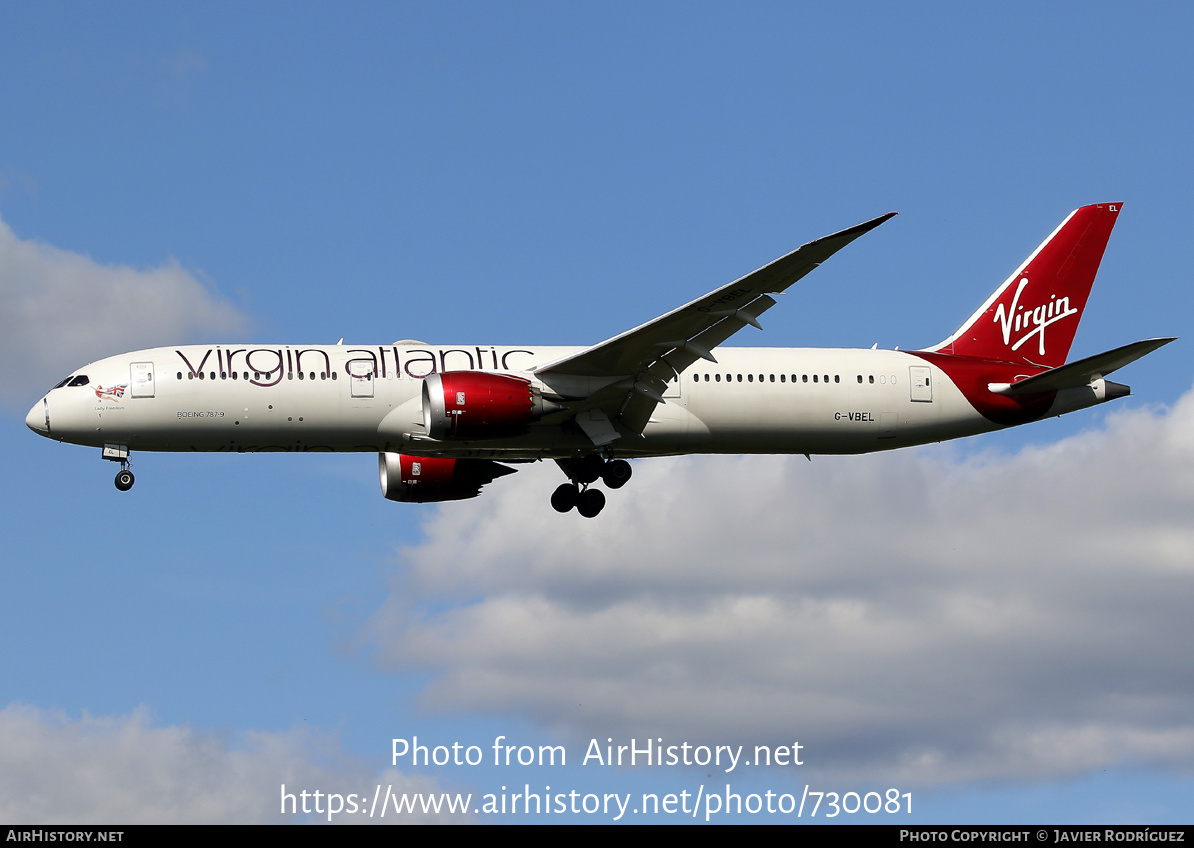 Aircraft Photo of G-VBEL | Boeing 787-9 Dreamliner | Virgin Atlantic Airways | AirHistory.net #730081