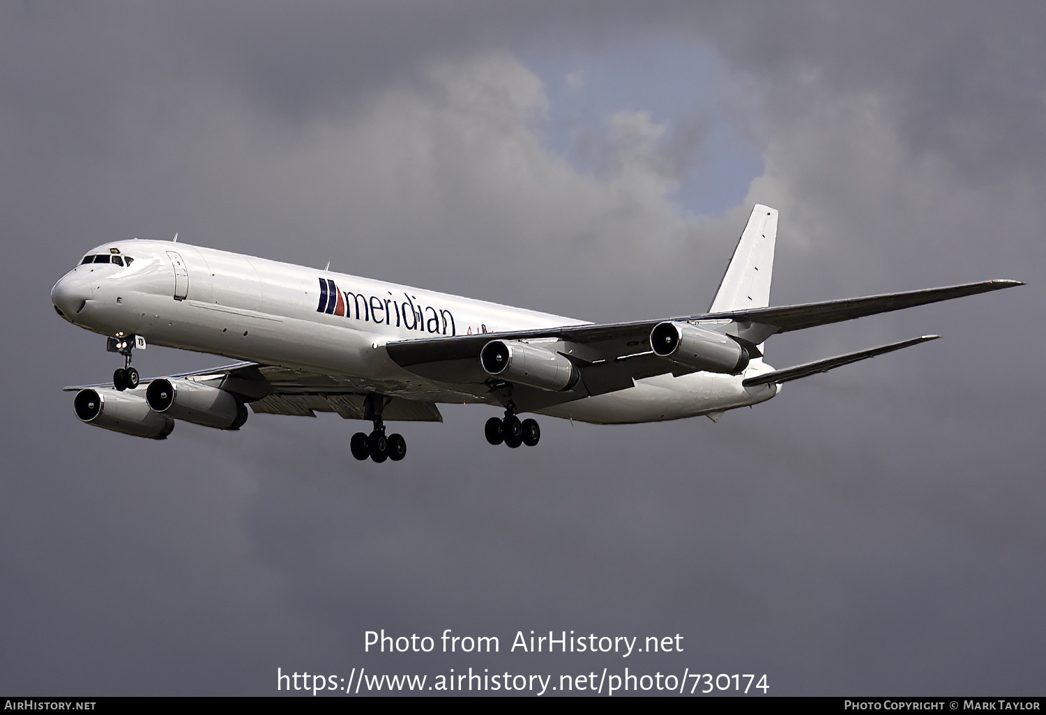 Aircraft Photo of 9G-AXB | McDonnell Douglas DC-8-63(F) | Meridian Airways | AirHistory.net #730174