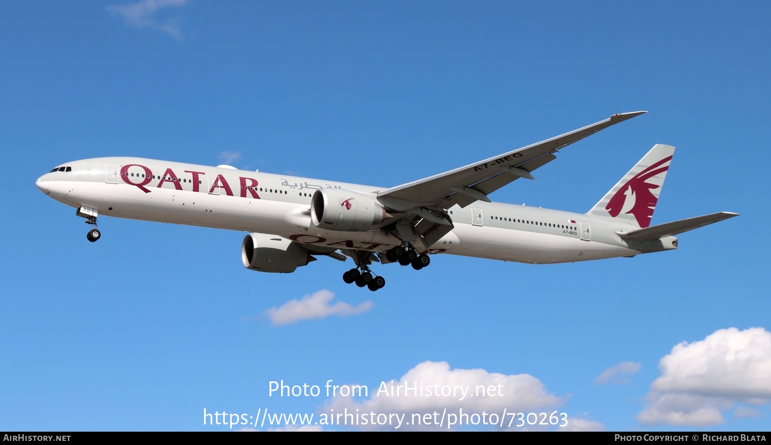 Aircraft Photo of A7-BEG | Boeing 777-3DZ/ER | Qatar Airways | AirHistory.net #730263