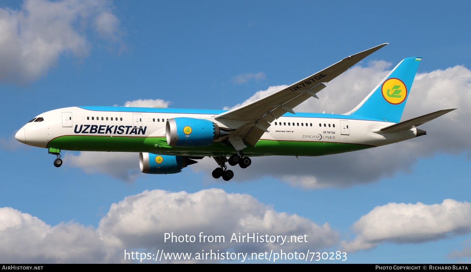 Aircraft Photo of UK-78706 | Boeing 787-8 Dreamliner | Uzbekistan Airways | AirHistory.net #730283