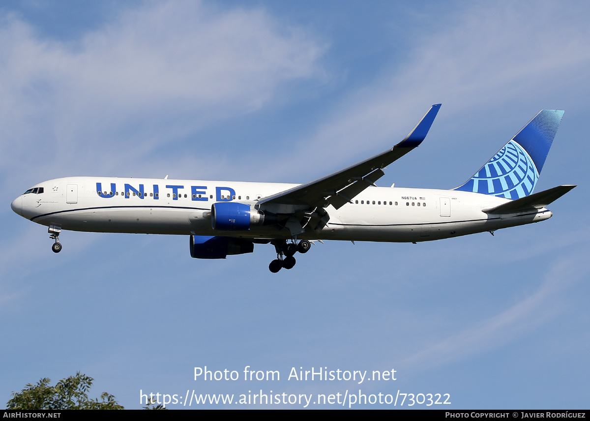 Aircraft Photo of N667UA | Boeing 767-322/ER | United Airlines | AirHistory.net #730322