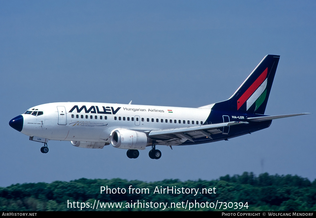 Aircraft Photo of HA-LER | Boeing 737-5K5 | Malév - Hungarian Airlines | AirHistory.net #730394