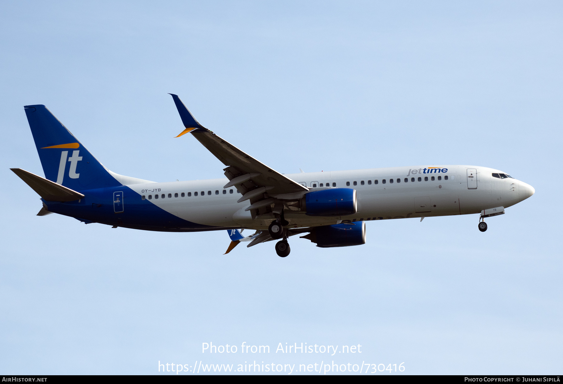 Aircraft Photo of OY-JYB | Boeing 737-8KN | Jettime | AirHistory.net #730416