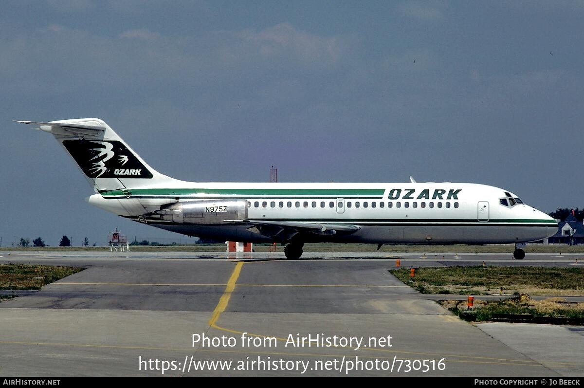 Aircraft Photo of N975Z | McDonnell Douglas DC-9-15 | Ozark Air Lines | AirHistory.net #730516