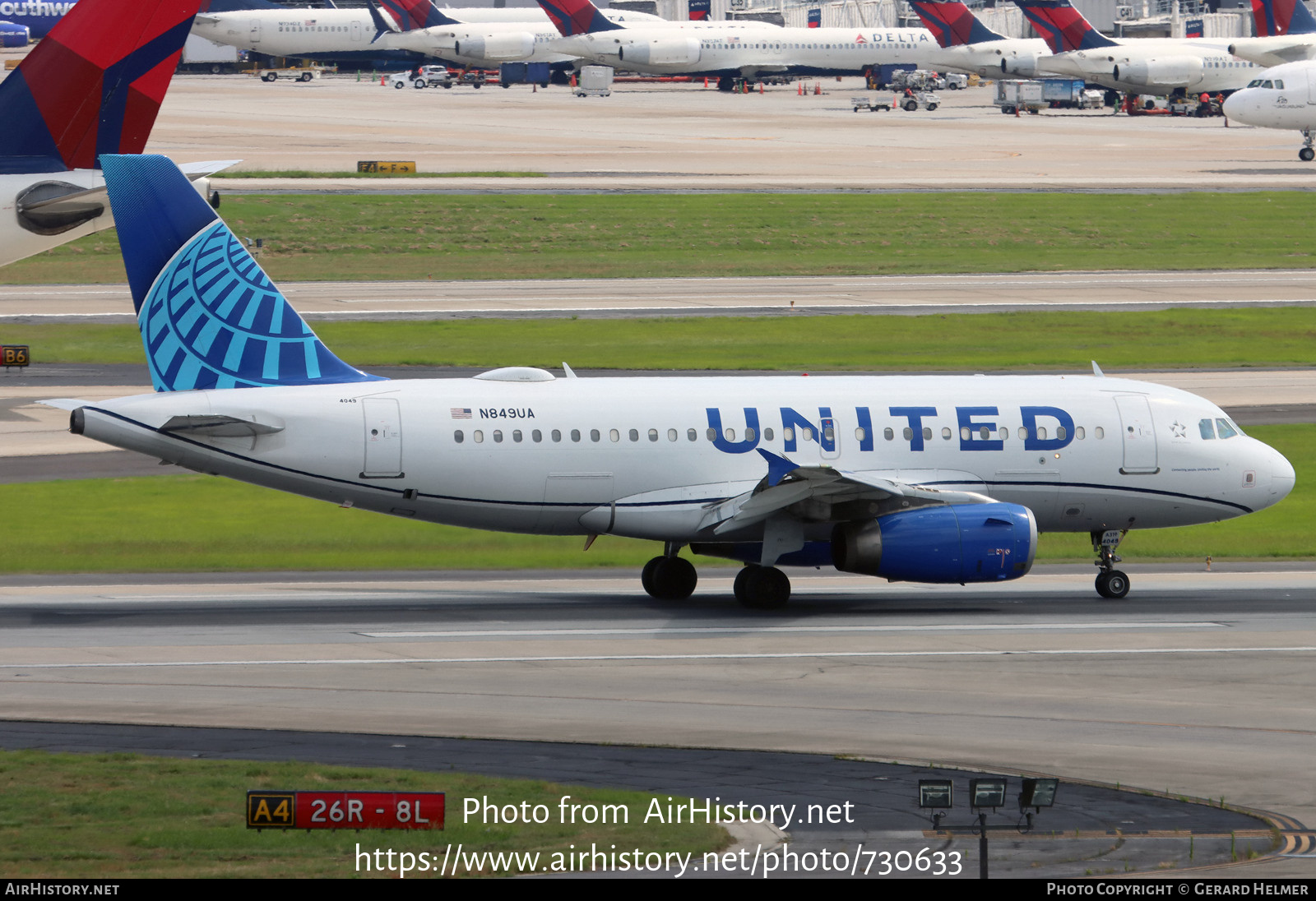 Aircraft Photo of N849UA | Airbus A319-131 | United Airlines | AirHistory.net #730633