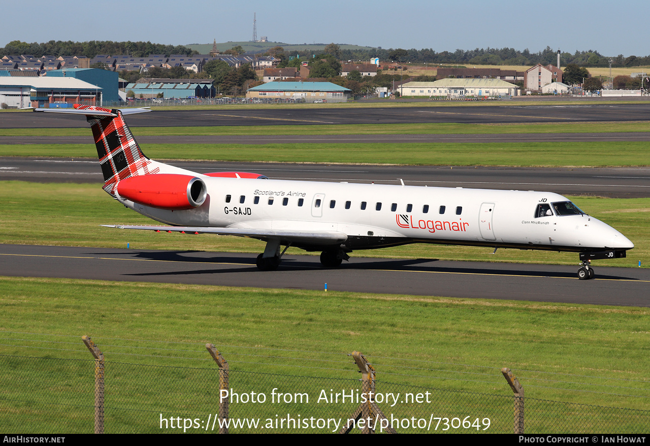 Aircraft Photo of G-SAJD | Embraer ERJ-145EP (EMB-145EP) | Loganair | AirHistory.net #730649