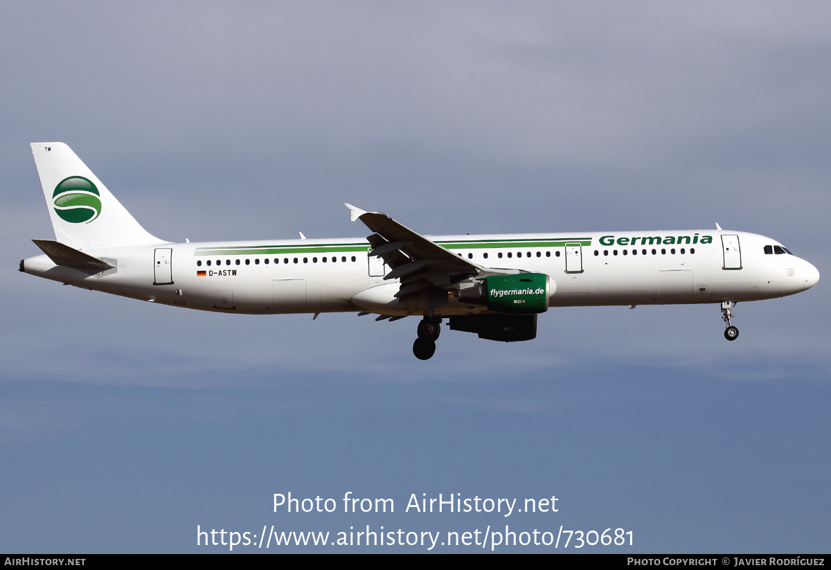 Aircraft Photo of D-ASTW | Airbus A321-211 | Germania | AirHistory.net #730681