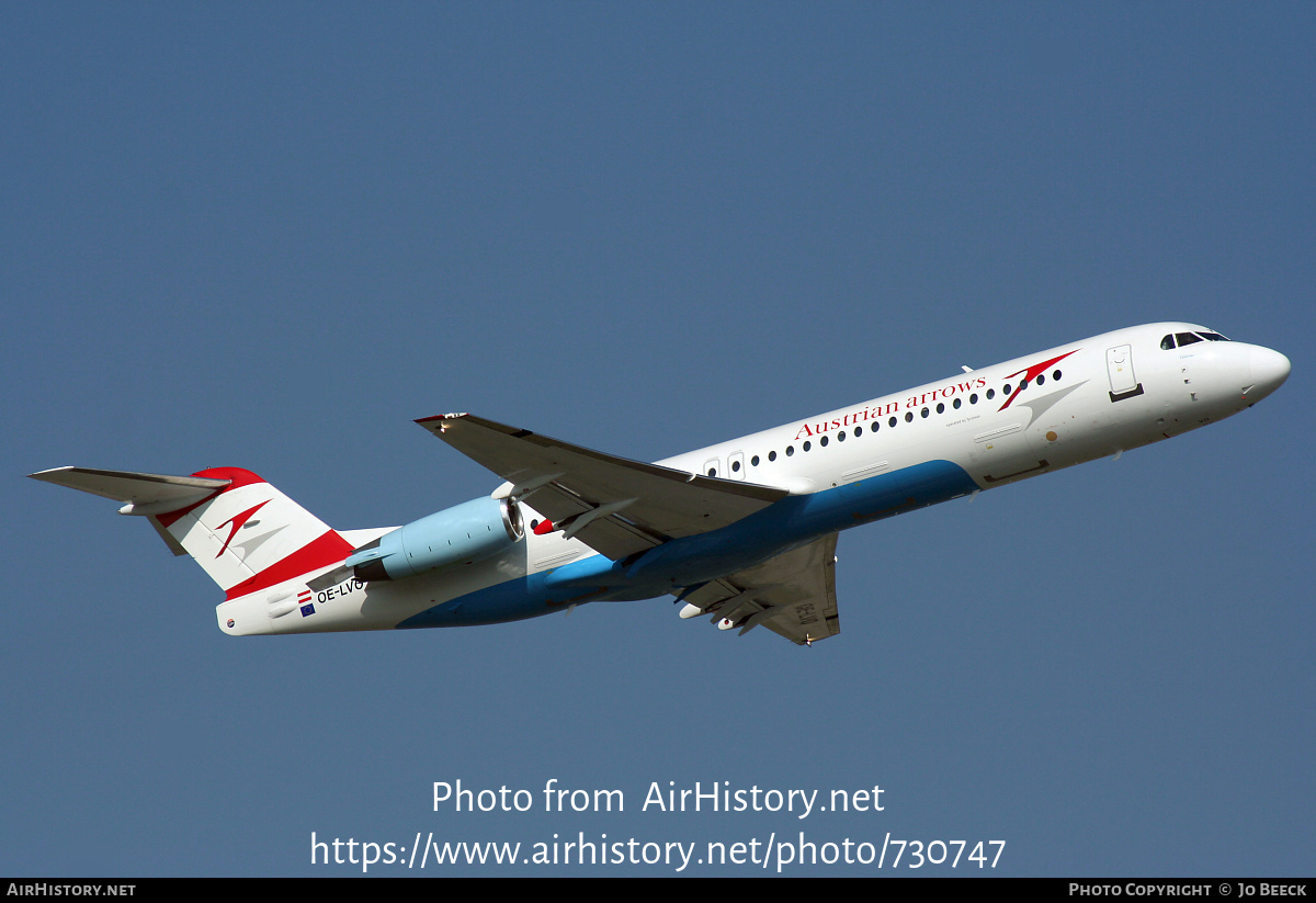 Aircraft Photo of OE-LVO | Fokker 100 (F28-0100) | Austrian Arrows | AirHistory.net #730747