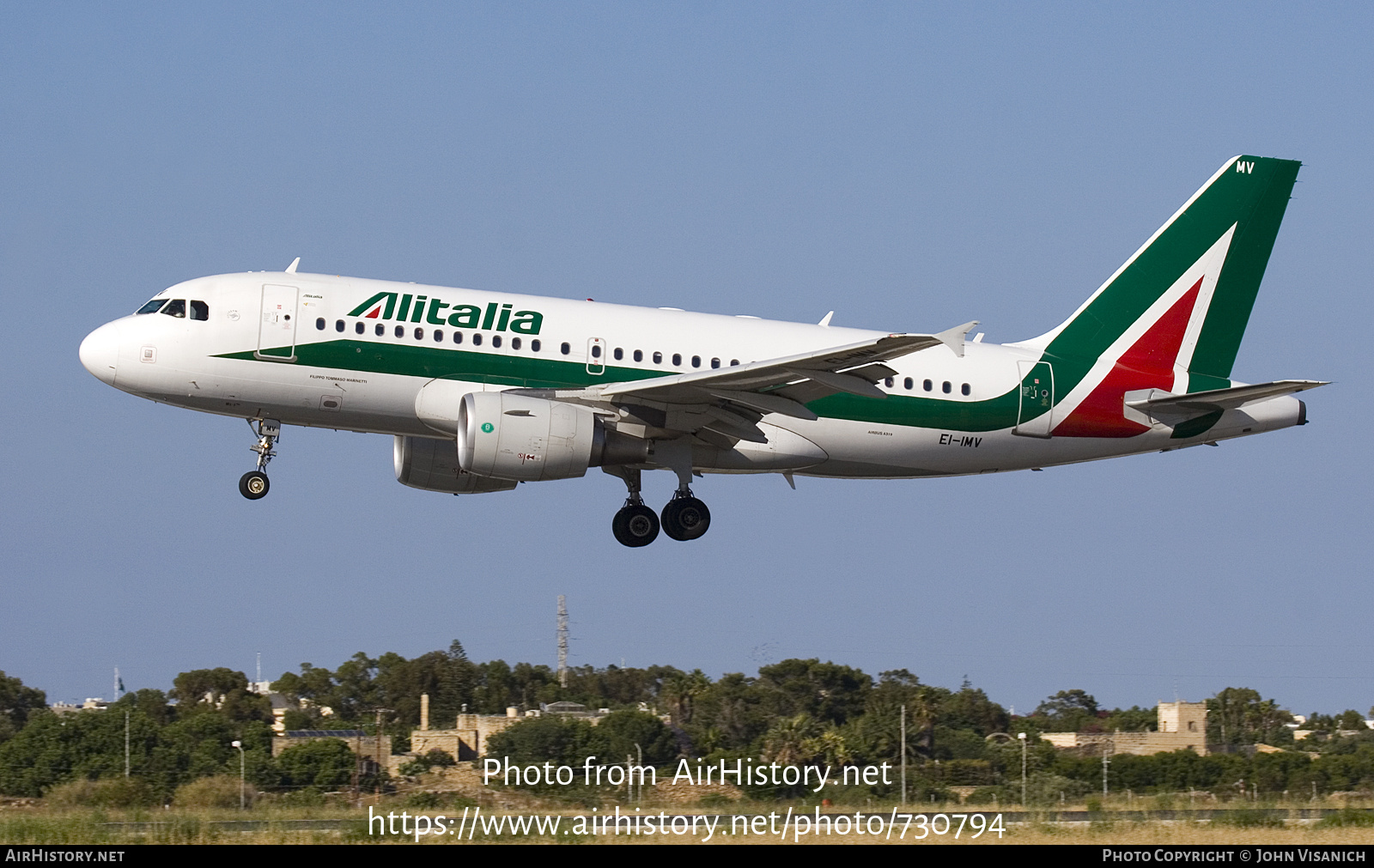 Aircraft Photo of EI-IMV | Airbus A319-111 | Alitalia | AirHistory.net #730794