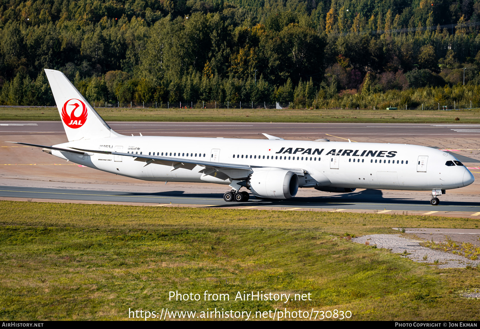 Aircraft Photo of JA863J | Boeing 787-9 Dreamliner | Japan Airlines - JAL | AirHistory.net #730830