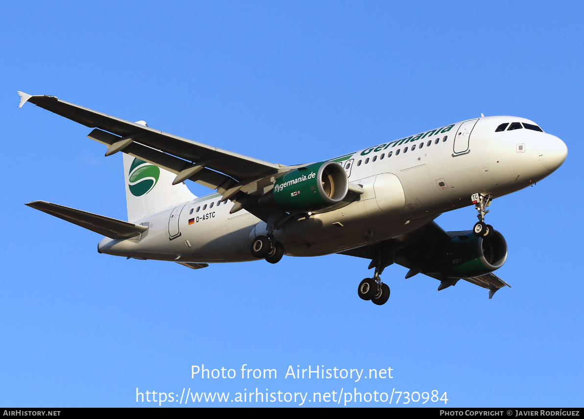 Aircraft Photo of D-ASTC | Airbus A319-112 | Germania | AirHistory.net #730984