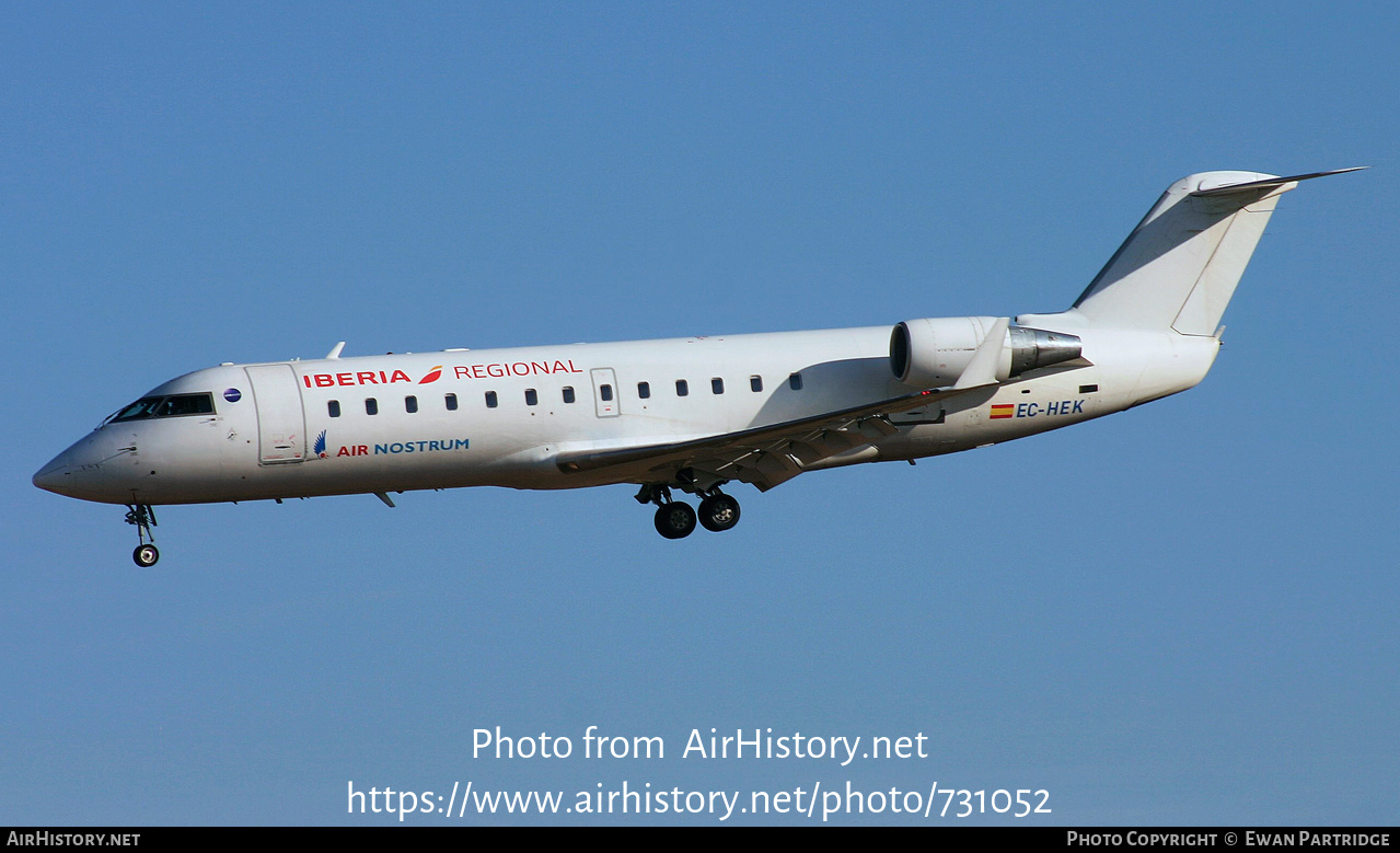 Aircraft Photo of EC-HEK | Bombardier CRJ-200ER (CL-600-2B19) | Iberia Regional | AirHistory.net #731052