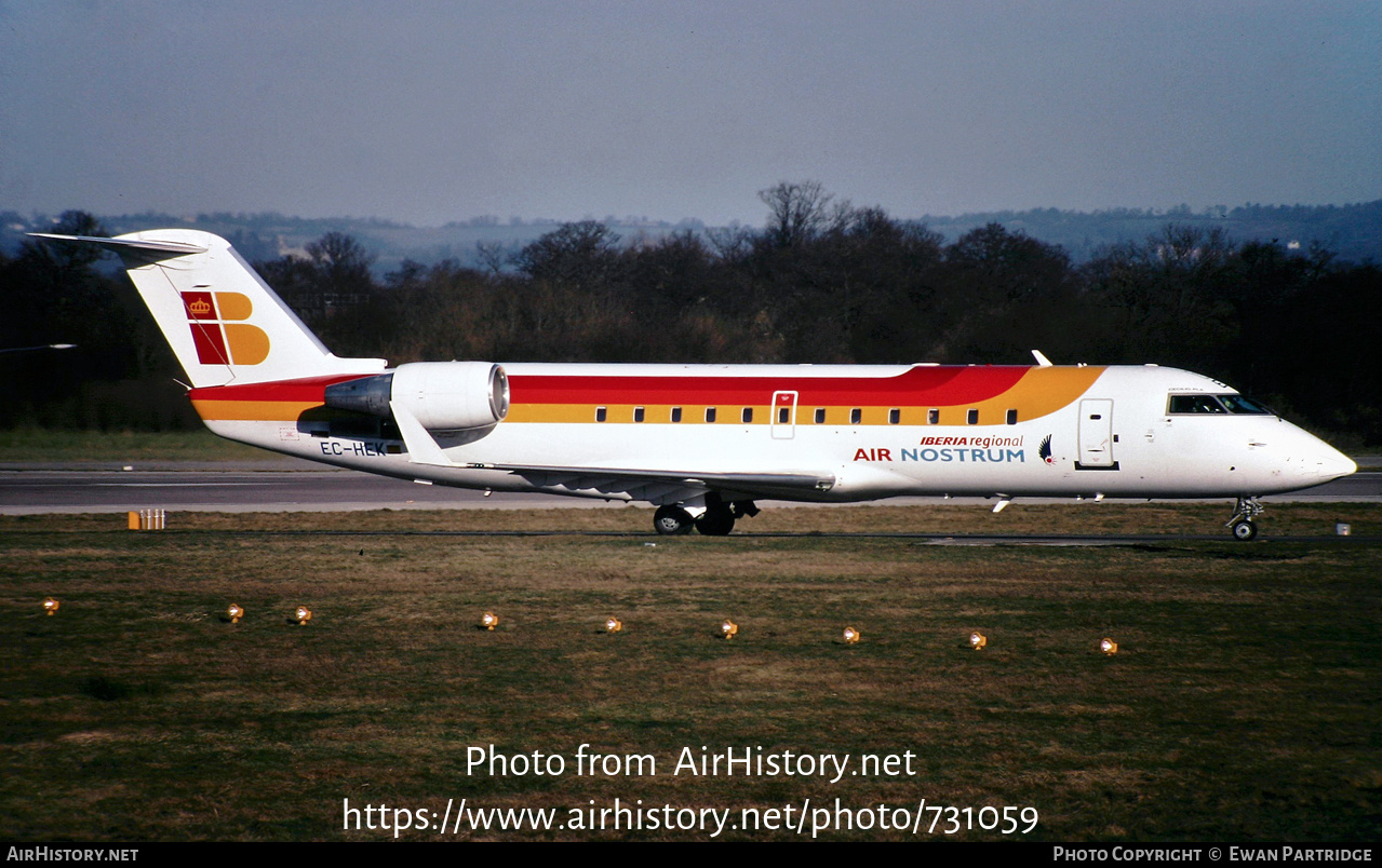 Aircraft Photo of EC-HEK | Bombardier CRJ-200ER (CL-600-2B19) | Iberia Regional | AirHistory.net #731059