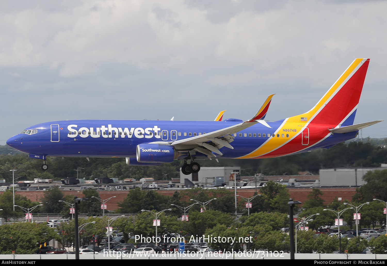 Aircraft Photo of N8674B | Boeing 737-8H4 | Southwest Airlines | AirHistory.net #731102