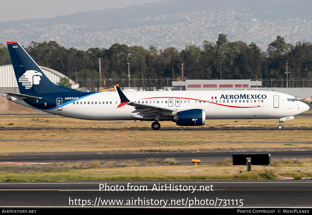 Aircraft Photo of N866AM | Boeing 737-9 Max 9 | AeroMéxico | AirHistory.net #731115