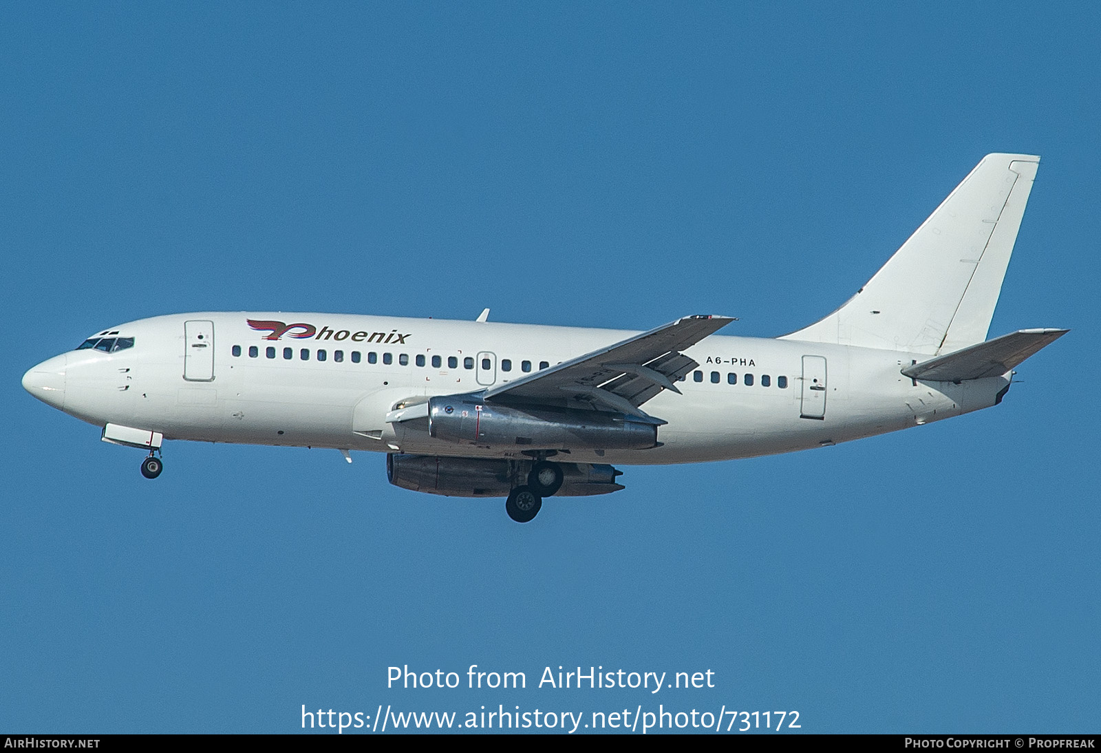 Aircraft Photo of A6-PHA | Boeing 737-2T5/Adv | Phoenix Aviation | AirHistory.net #731172