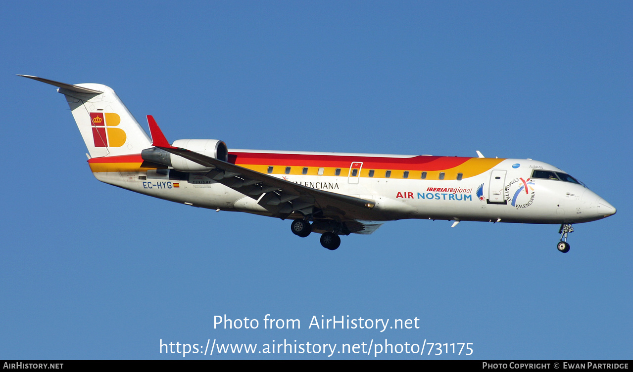 Aircraft Photo of EC-HYG | Bombardier CRJ-200ER (CL-600-2B19) | Iberia Regional | AirHistory.net #731175