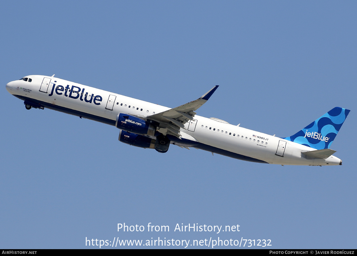 Aircraft Photo of N980JT | Airbus A321-231 | JetBlue Airways | AirHistory.net #731232