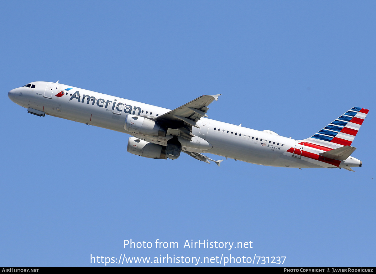 Aircraft Photo of N572UW | Airbus A321-231 | American Airlines | AirHistory.net #731237