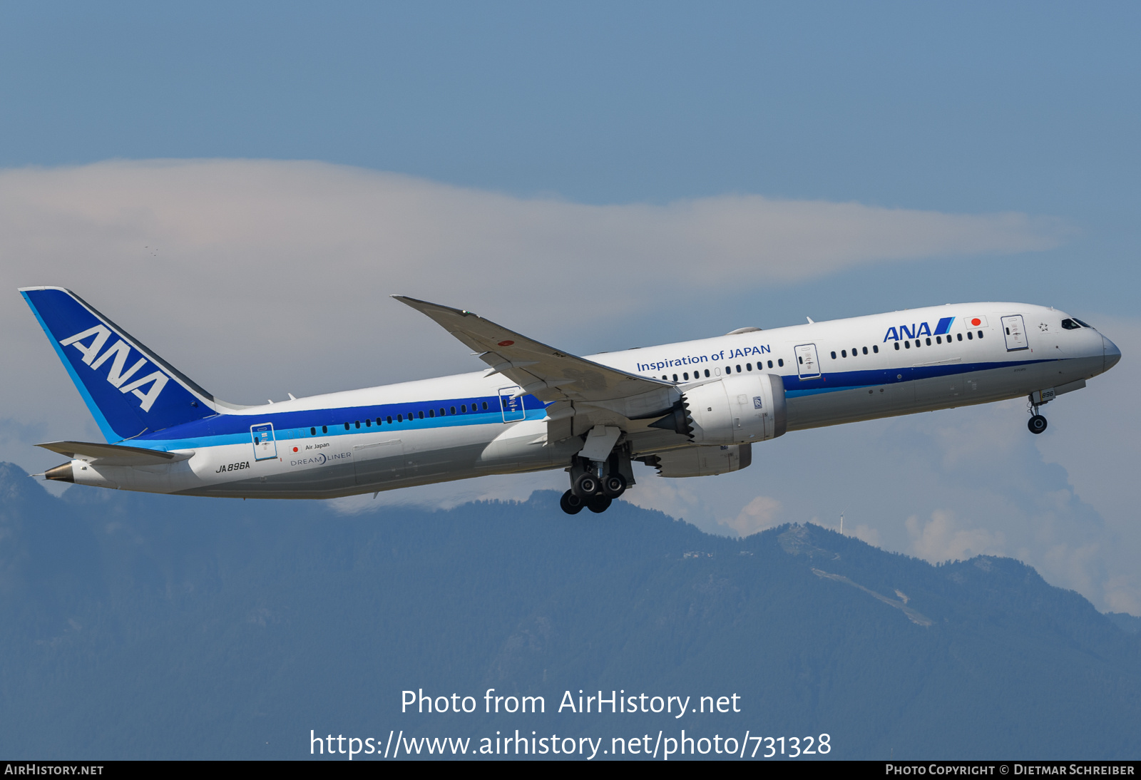 Aircraft Photo of JA896A | Boeing 787-9 Dreamliner | All Nippon Airways - ANA | AirHistory.net #731328