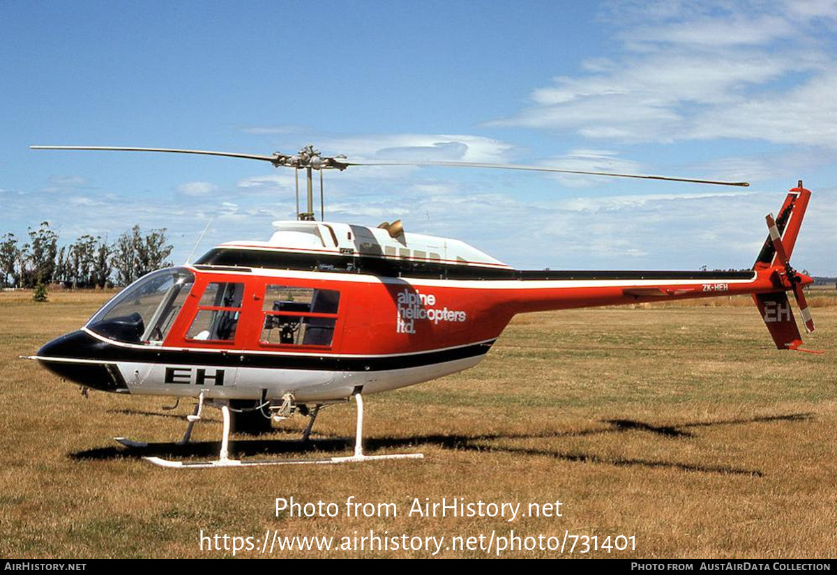 Aircraft Photo of ZK-HEH | Bell 206B-2 JetRanger II | Alpine Helicopters | AirHistory.net #731401