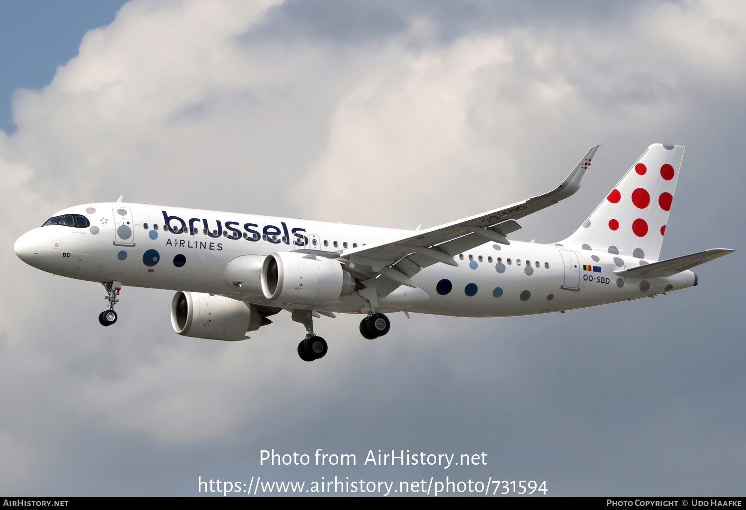 Aircraft Photo of OO-SBD | Airbus A320-251N | Brussels Airlines | AirHistory.net #731594