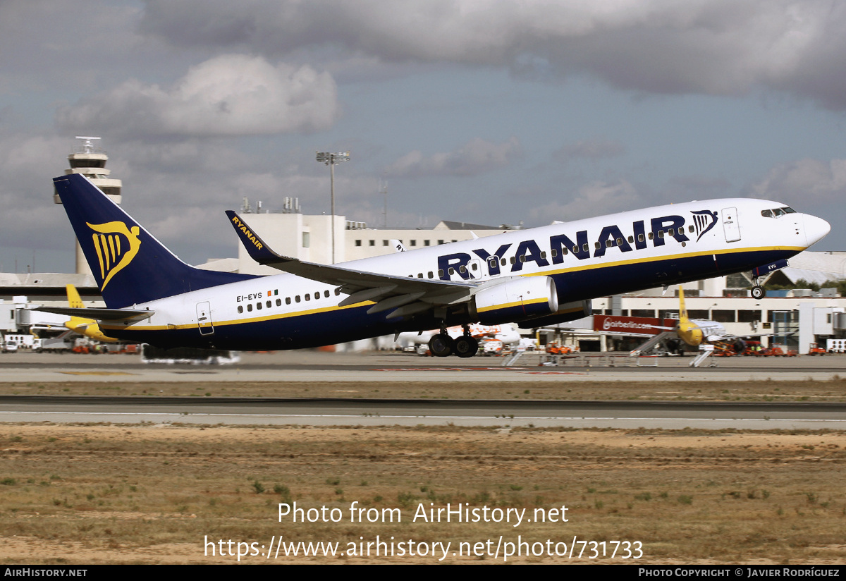 Aircraft Photo of EI-EVS | Boeing 737-8AS | Ryanair | AirHistory.net #731733