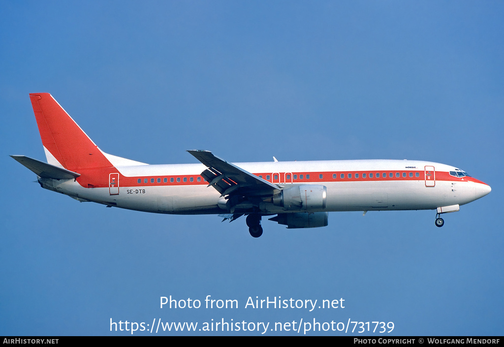 Aircraft Photo of SE-DTB | Boeing 737-4Y0 | Nordic East Airways - NEA | AirHistory.net #731739