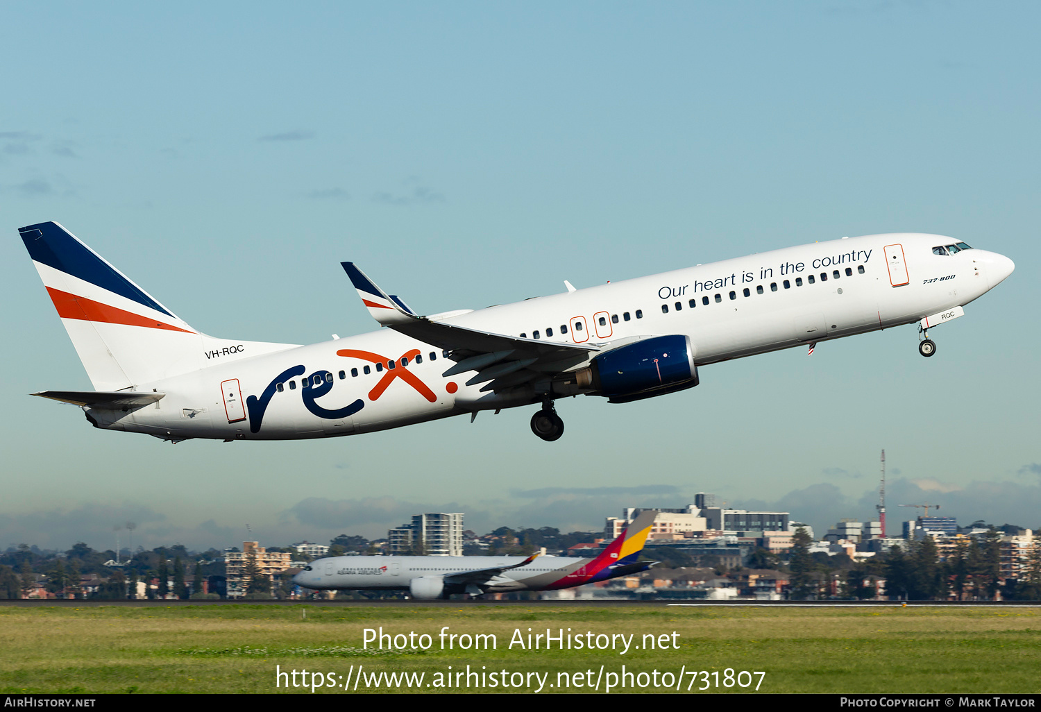 Aircraft Photo of VH-RQC | Boeing 737-8FE | REX - Regional Express | AirHistory.net #731807