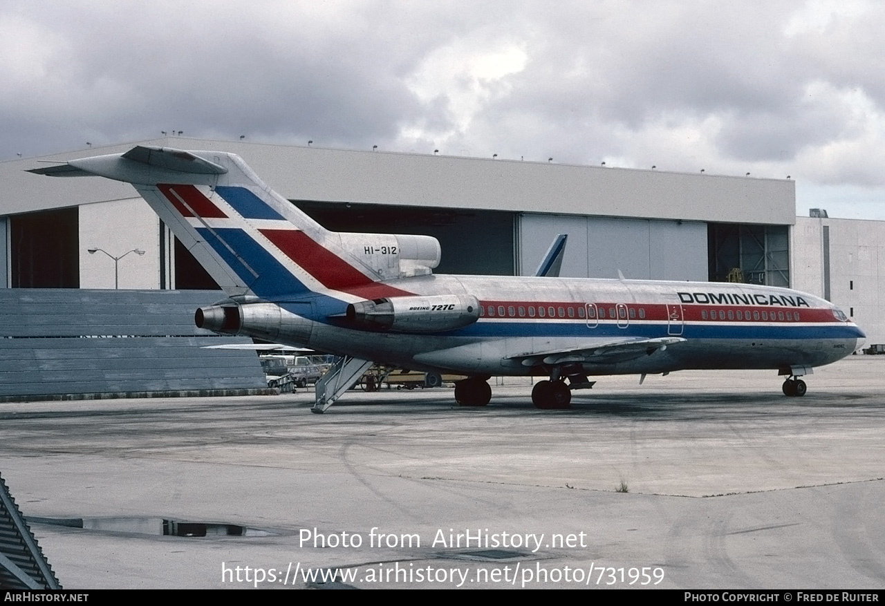 Aircraft Photo of HI-312 | Boeing 727-173C | Dominicana | AirHistory.net #731959