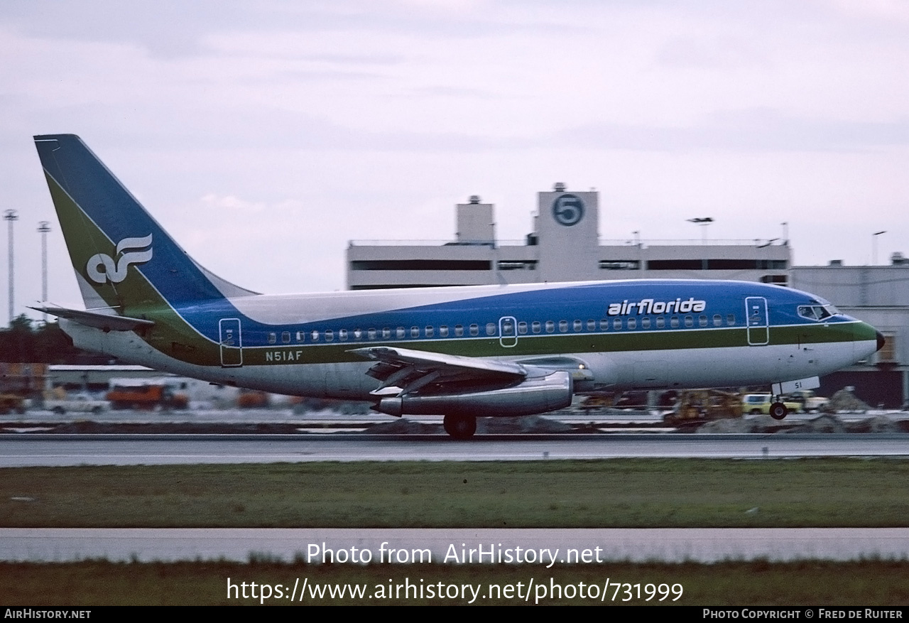 Aircraft Photo of N51AF | Boeing 737-2T4/Adv | Air Florida | AirHistory.net #731999