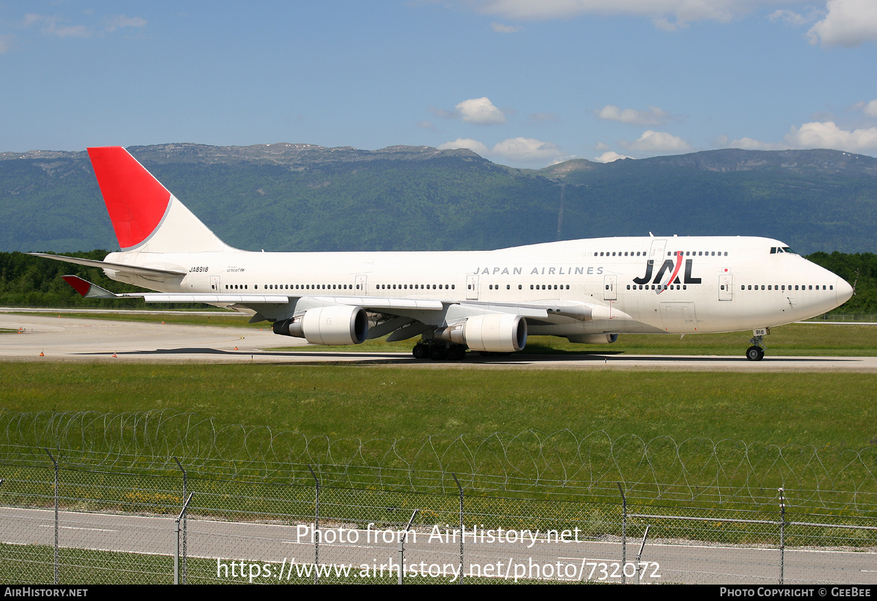 Aircraft Photo of JA8918 | Boeing 747-446 | Japan Airlines - JAL | AirHistory.net #732072