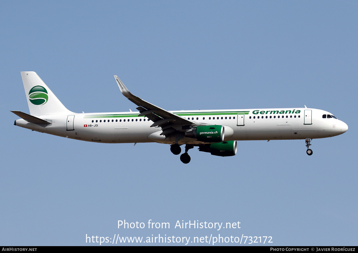 Aircraft Photo of HB-JOI | Airbus A321-211 | Germania | AirHistory.net #732172