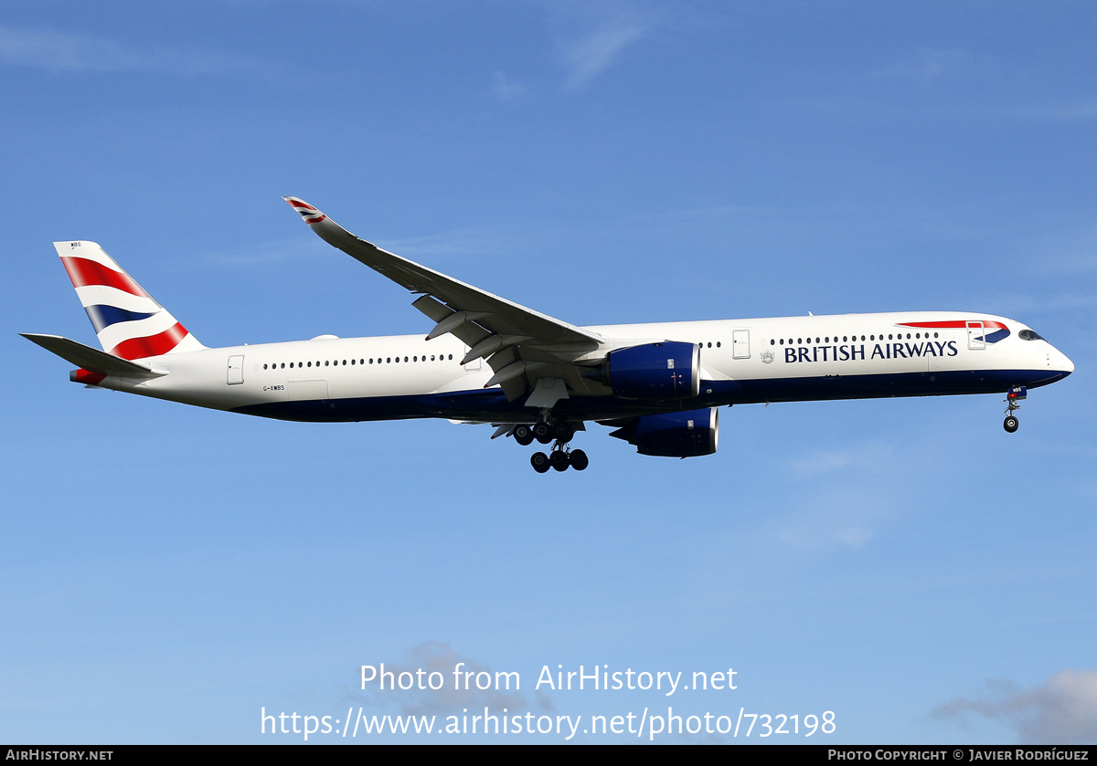 Aircraft Photo of G-XWBS | Airbus A350-1041 | British Airways | AirHistory.net #732198