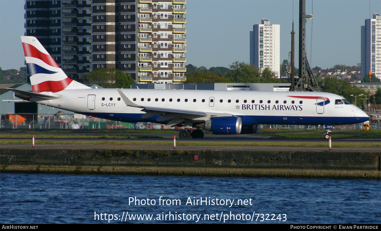 Aircraft Photo of G-LCYY | Embraer 190SR (ERJ-190-100SR) | British Airways | AirHistory.net #732243