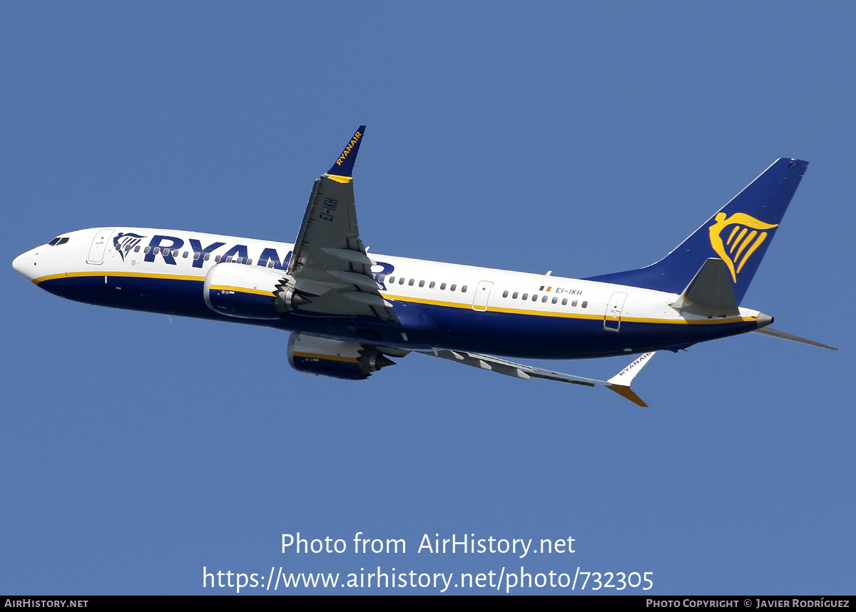 Aircraft Photo of EI-IKH | Boeing 737-8200 Max 200 | Ryanair | AirHistory.net #732305