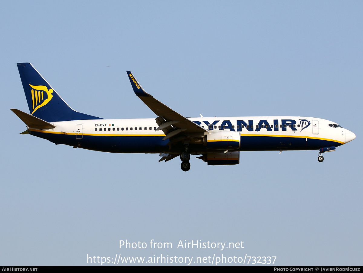 Aircraft Photo of EI-EVT | Boeing 737-8AS | Ryanair | AirHistory.net #732337