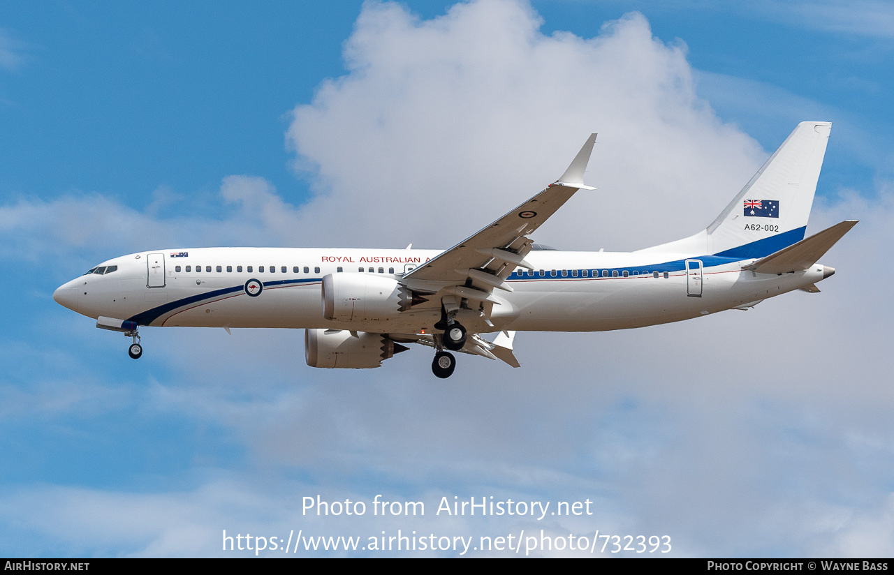 Aircraft Photo of A62-002 | Boeing 737-8 BBJ2 MAX | Australia - Air Force | AirHistory.net #732393