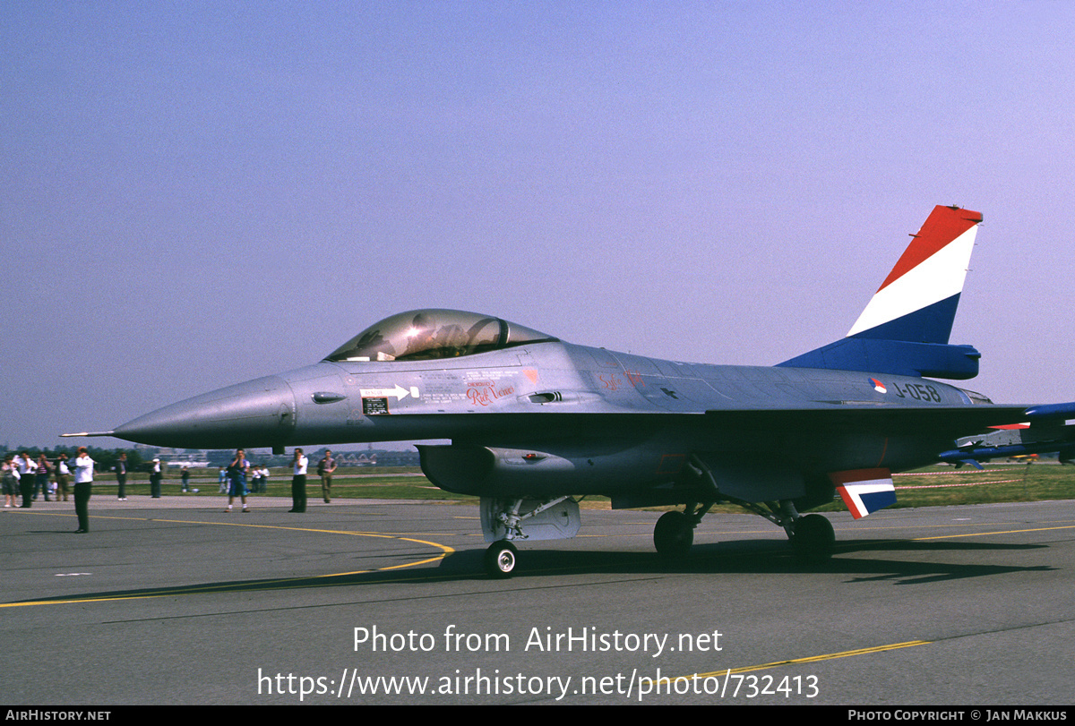 Aircraft Photo of J-058 | General Dynamics F-16A Fighting Falcon | Netherlands - Air Force | AirHistory.net #732413