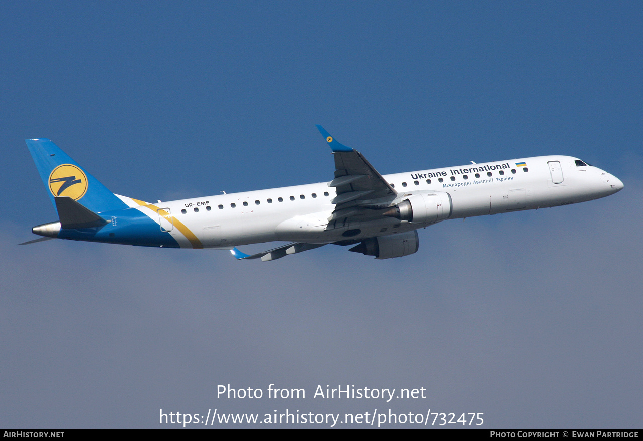 Aircraft Photo of UR-EMF | Embraer 195LR (ERJ-190-200LR) | Ukraine International Airlines | AirHistory.net #732475