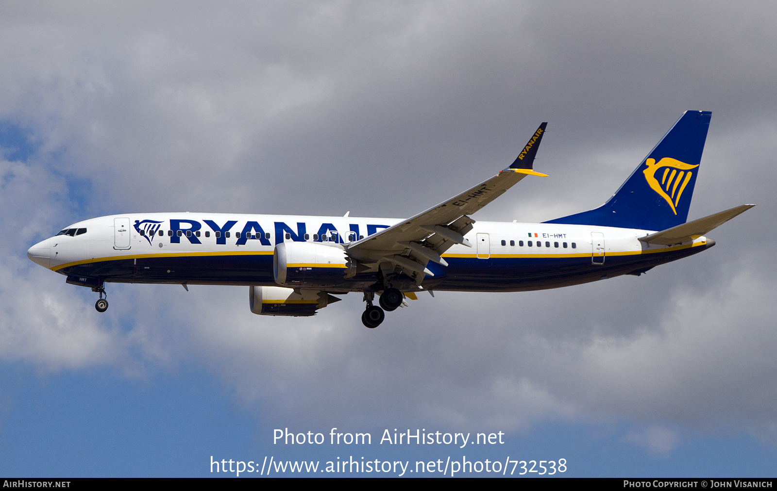 Aircraft Photo of EI-HMT | Boeing 737-8200 Max 200 | Ryanair | AirHistory.net #732538