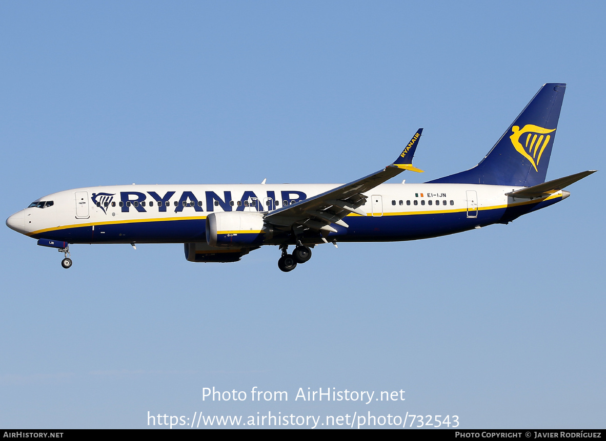 Aircraft Photo of EI-IJN | Boeing 737-8 Max 8 | Ryanair | AirHistory.net #732543