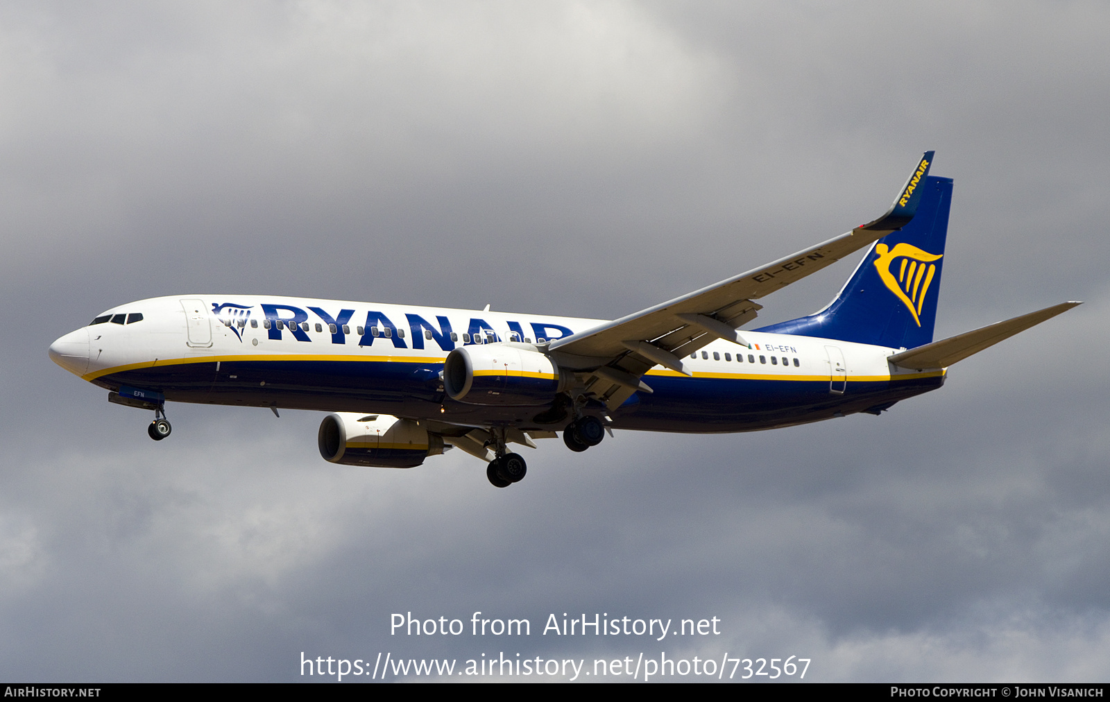 Aircraft Photo of EI-EFN | Boeing 737-8AS | Ryanair | AirHistory.net #732567