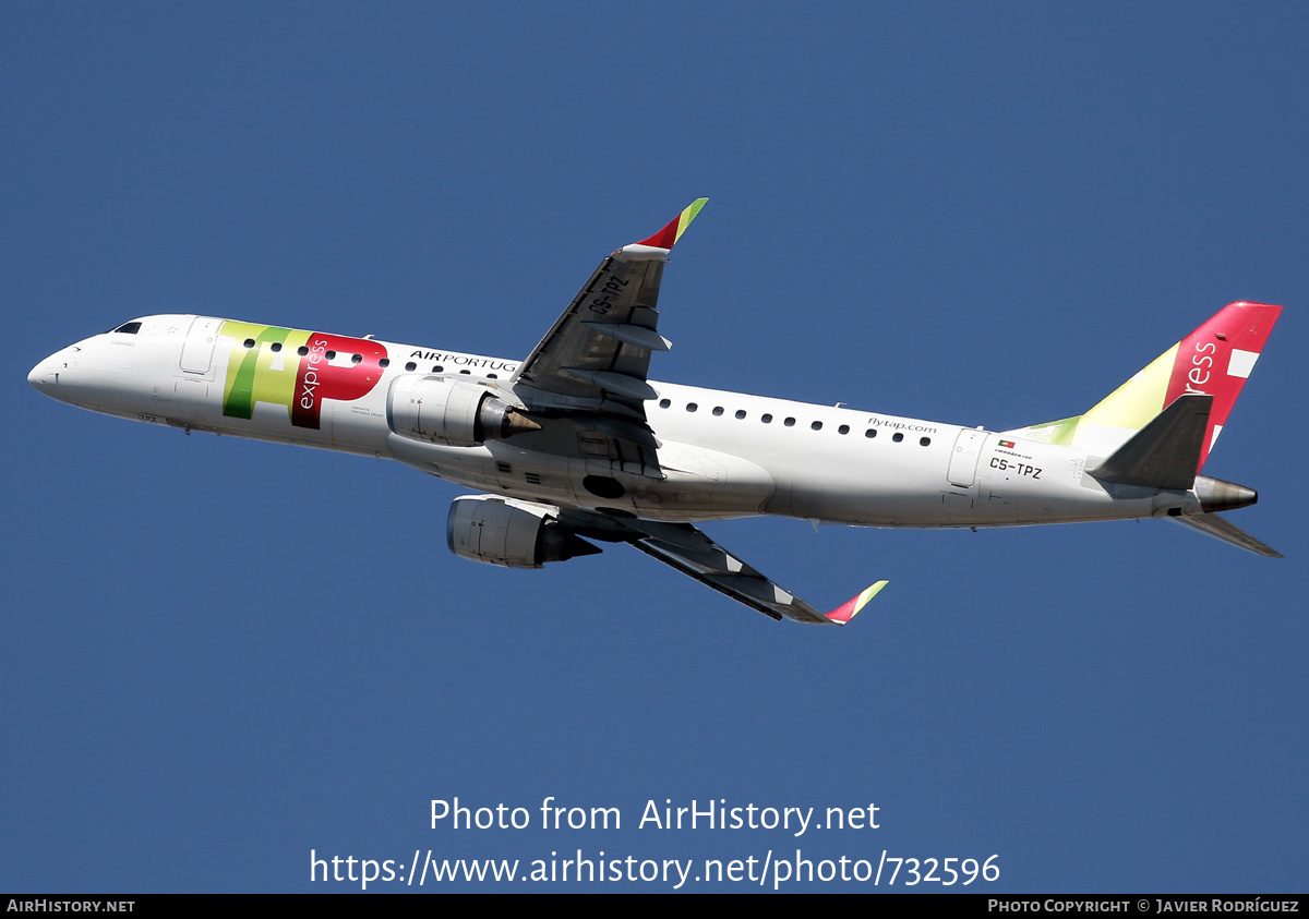 Aircraft Photo of CS-TPZ | Embraer 190AR (ERJ-190-100IGW) | TAP Air Portugal Express | AirHistory.net #732596