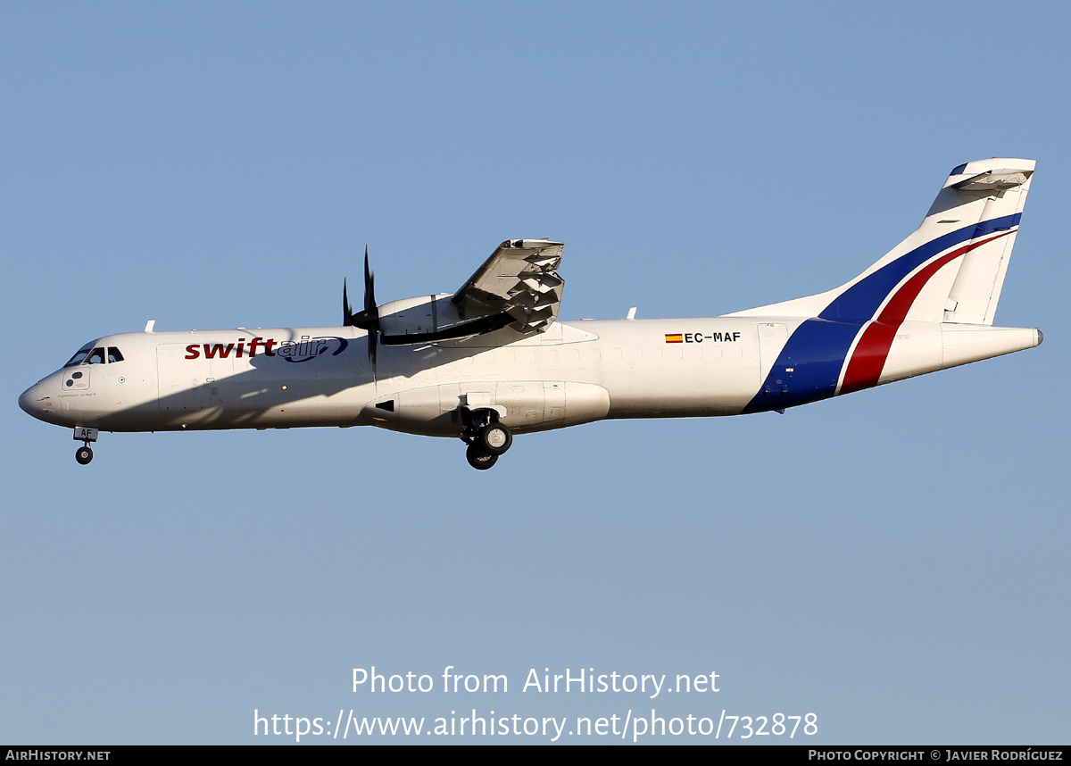 Aircraft Photo of EC-MAF | ATR ATR-72-500/F (ATR-72-212A) | Swiftair | AirHistory.net #732878