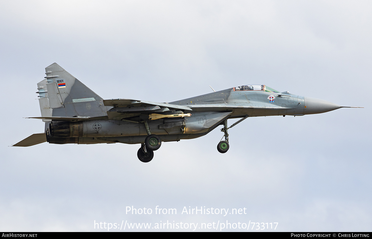 Aircraft Photo of 18101 | Mikoyan-Gurevich MiG-29B (9-12B) | Serbia - Air Force | AirHistory.net #733117