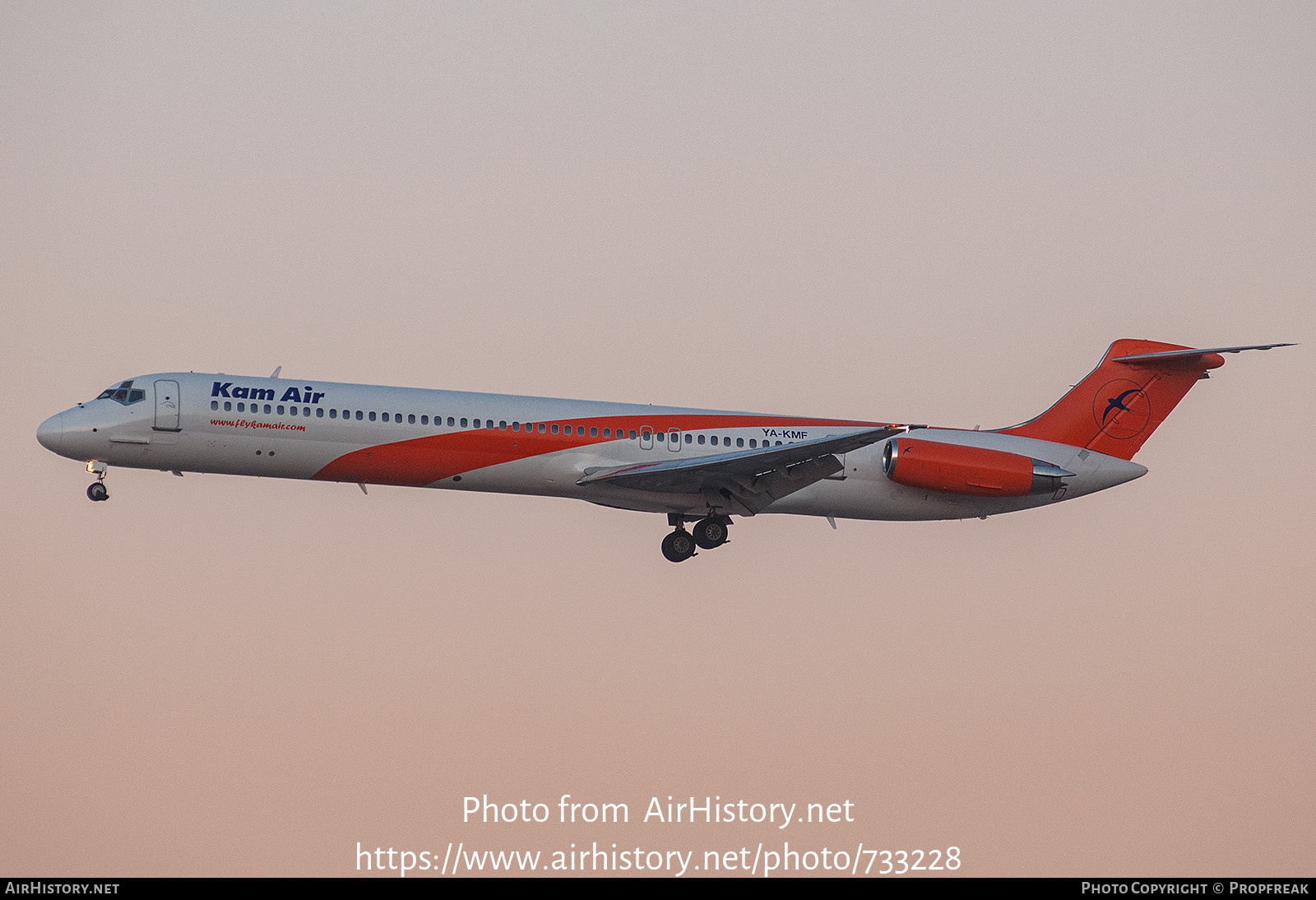 Aircraft Photo of YA-KMF | McDonnell Douglas MD-82 (DC-9-82) | Kam Air | AirHistory.net #733228