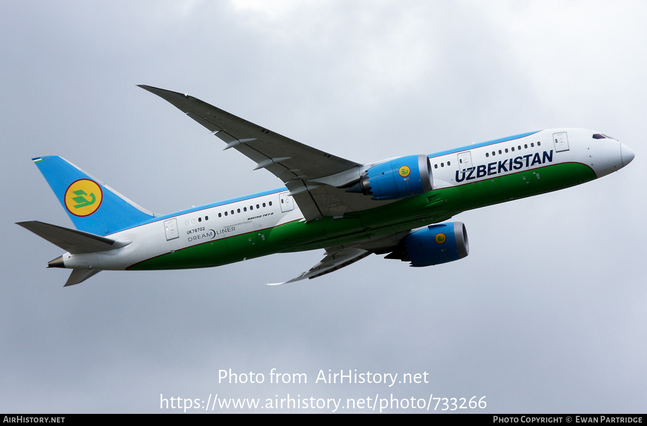 Aircraft Photo of UK-78702 | Boeing 787-8 Dreamliner | Uzbekistan Airways | AirHistory.net #733266