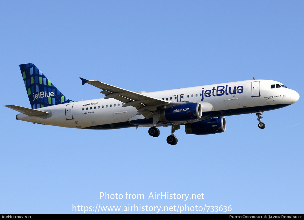 Aircraft Photo of N588JB | Airbus A320-232 | JetBlue Airways | AirHistory.net #733636