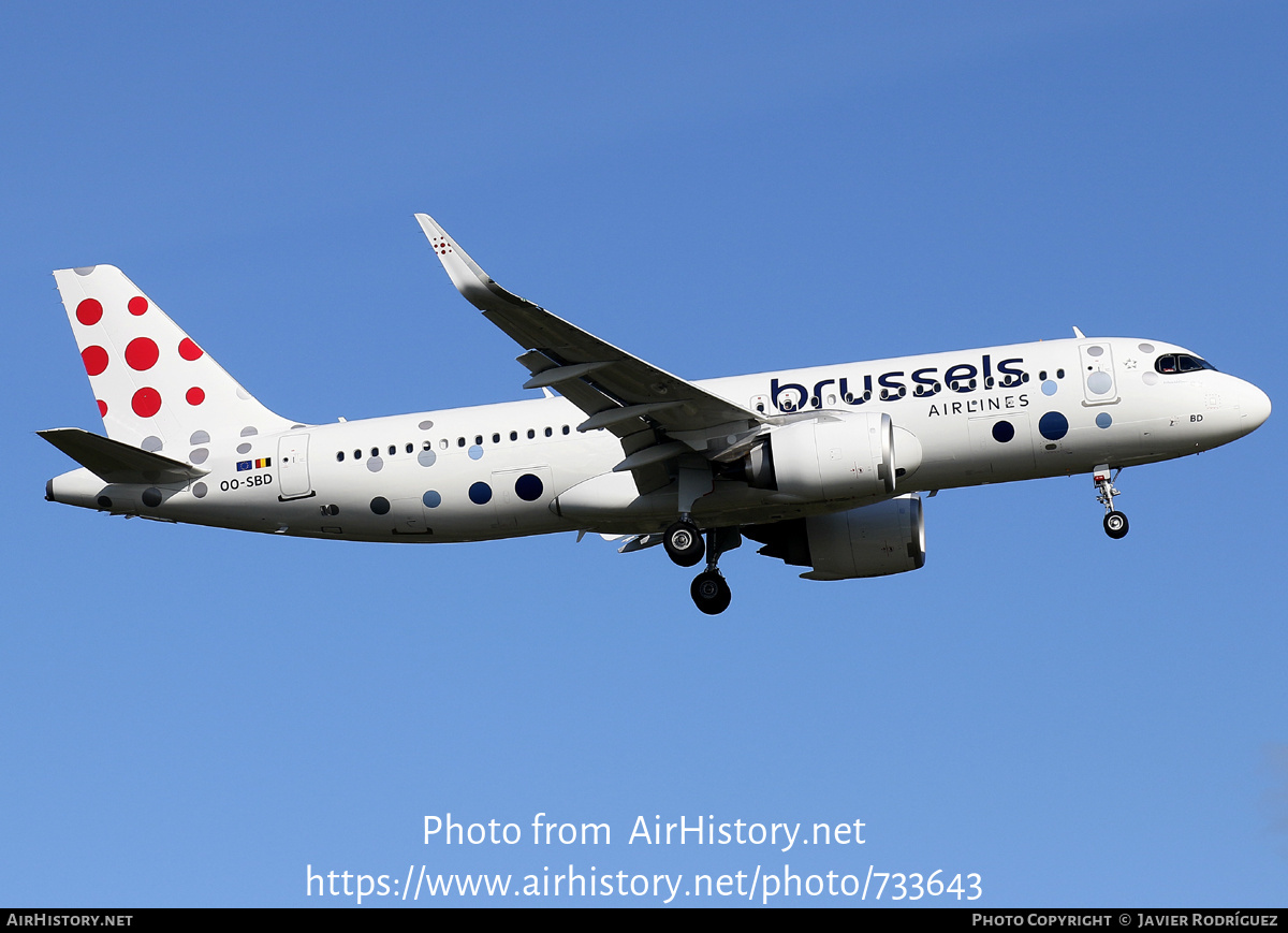 Aircraft Photo of OO-SBD | Airbus A320-251N | Brussels Airlines | AirHistory.net #733643